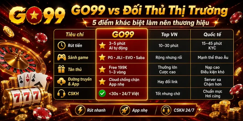 Trang Chủ GO99 8 GO99 vs Đối Thủ Thị Trường